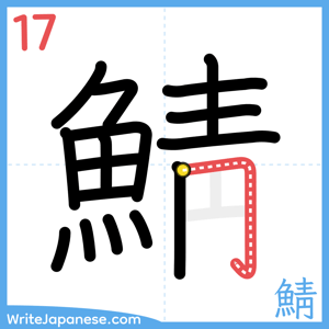 How to write "鯖" - stroke 17