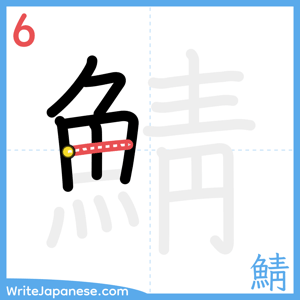 How to write "鯖" - stroke 6
