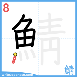 How to write "鯖" - stroke 8