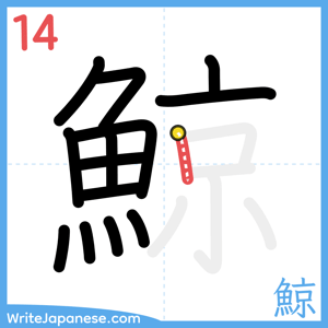How to write "鯨" - stroke 14