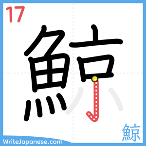 How to write "鯨" - stroke 17