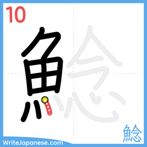 How to write "鯰" - stroke 10