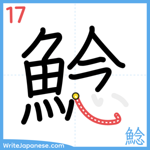 How to write "鯰" - stroke 17