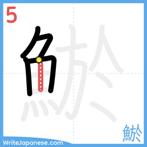 How to write "鯲" - stroke 5