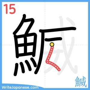 How to write "鰄" - stroke 15