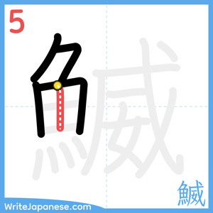 How to write "鰄" - stroke 5