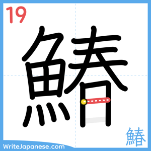 How to write "鰆" - stroke 19