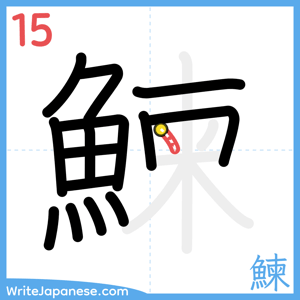 How to write "鰊" - stroke 15