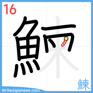How to write "鰊" - stroke 16