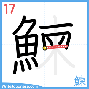 How to write "鰊" - stroke 17