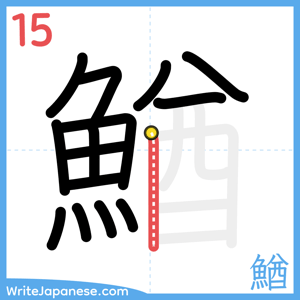 How to write "鰌" - stroke 15