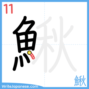 How to write "鰍" - stroke 11