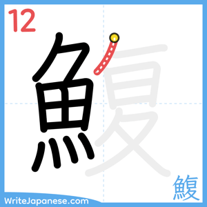 How to write "鰒" - stroke 12