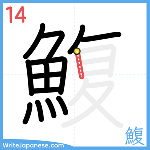 How to write "鰒" - stroke 14