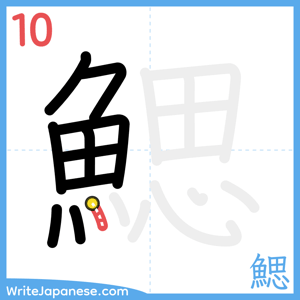 How to write "鰓" - stroke 10