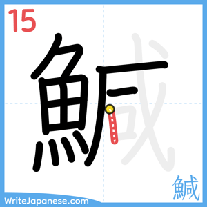 How to write "鰔" - stroke 15