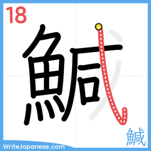 How to write "鰔" - stroke 18