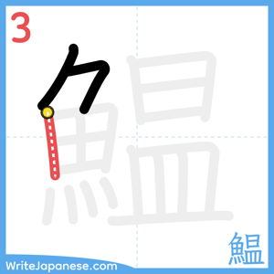 How to write "鰛" - stroke 3