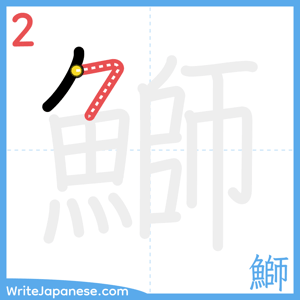 How to write "鰤" - stroke 2