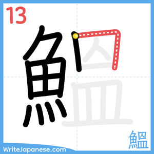 How to write "鰮" - stroke 13