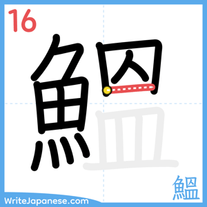 How to write "鰮" - stroke 16