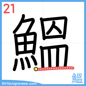 How to write "鰮" - stroke 21