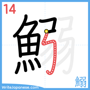 How to write "鰯" - stroke 14