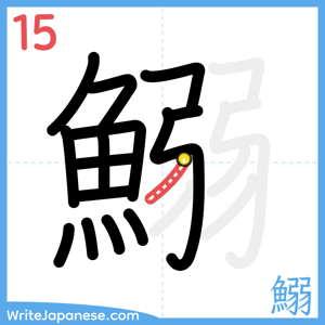 How to write "鰯" - stroke 15