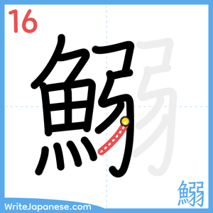 How to write "鰯" - stroke 16