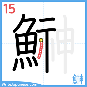 How to write "鰰" - stroke 15
