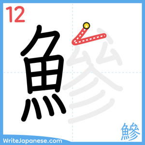 How to write "鰺" - stroke 12