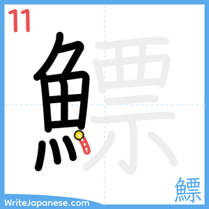How to write "鰾" - stroke 11