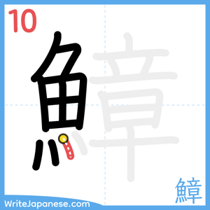 How to write "鱆" - stroke 10