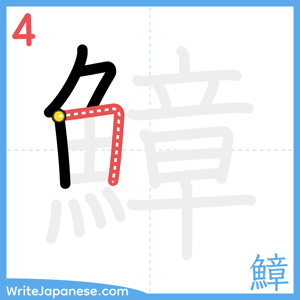 How to write "鱆" - stroke 4