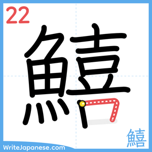 How to write "鱚" - stroke 22