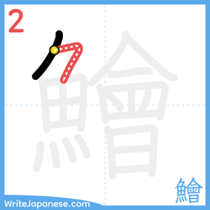 How to write "鱠" - stroke 2