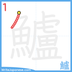 How to write "鱸" - stroke 1