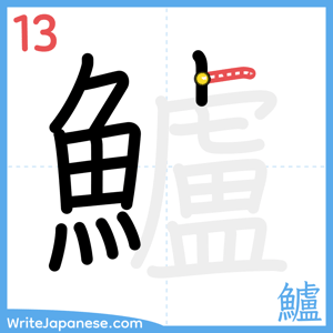 How to write "鱸" - stroke 13
