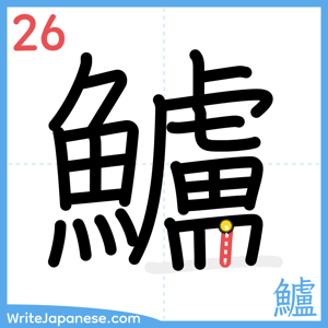 How to write "鱸" - stroke 26