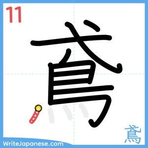 How to write "鳶" - stroke 11
