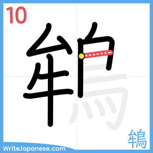 How to write "鴾" - stroke 10