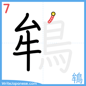How to write "鴾" - stroke 7