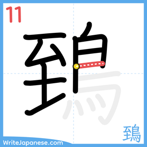 How to write "鵄" - stroke 11