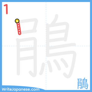 How to write "鵑" - stroke 1