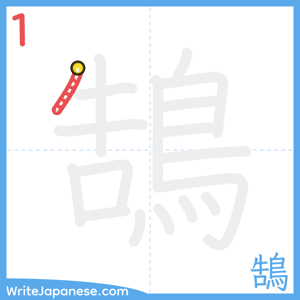 How to write "鵠" - stroke 1