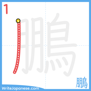 How to write "鵬" - stroke 1