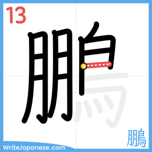 How to write "鵬" - stroke 13