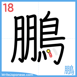 How to write "鵬" - stroke 18