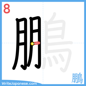 How to write "鵬" - stroke 8