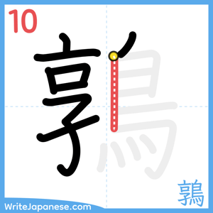 How to write "鶉" - stroke 10